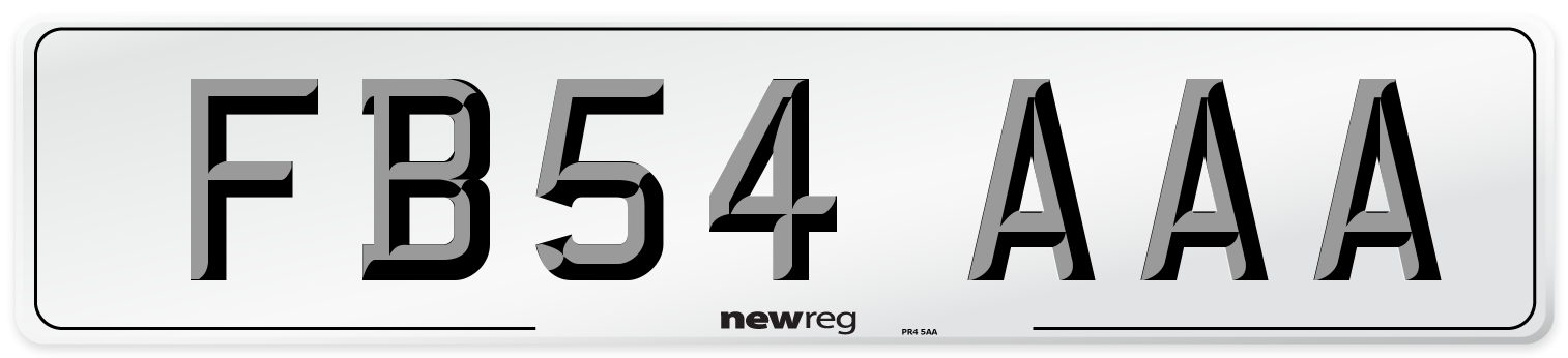FB54 AAA Number Plate from New Reg